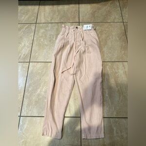 Pink Free People Margate Pleated Trousers Size XS